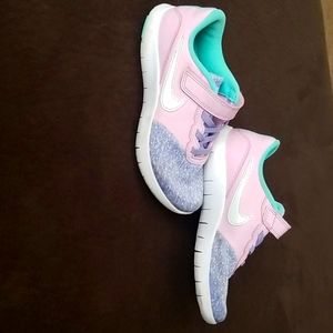 Nike flex contact size 1y pink & teal